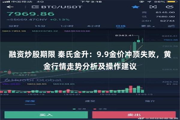 融资炒股期限 秦氏金升：9.9金价冲顶失败，黄金行情走势分析及操作建议